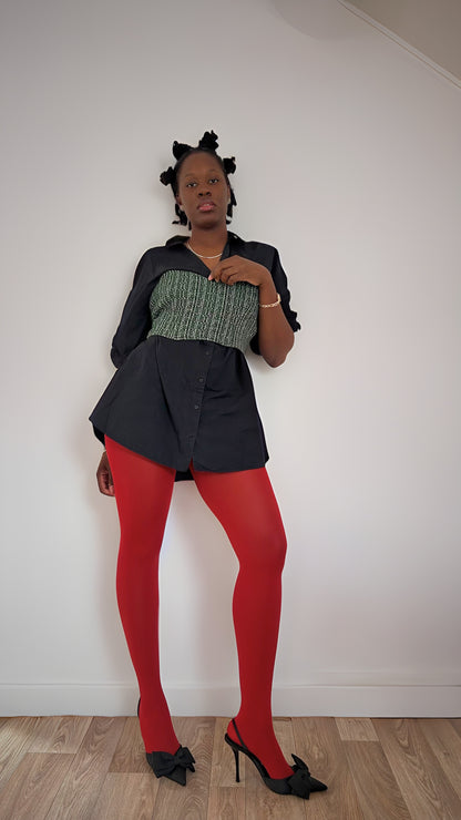 Mary Collant Rouge 50DEN  Style audacieux & chic | Élégance parisienne