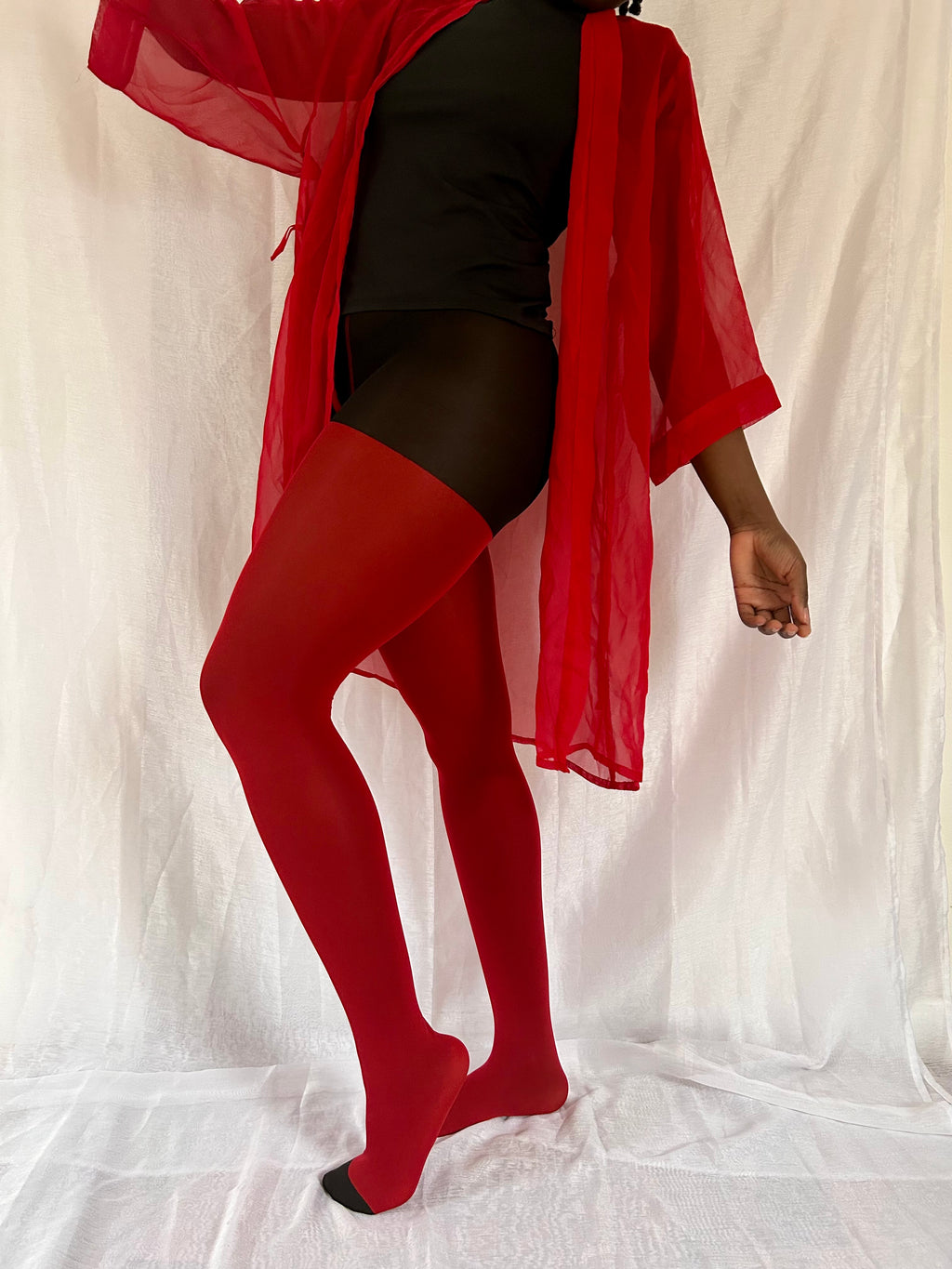 Mary – Collant Rouge Audacieux 50 DEN