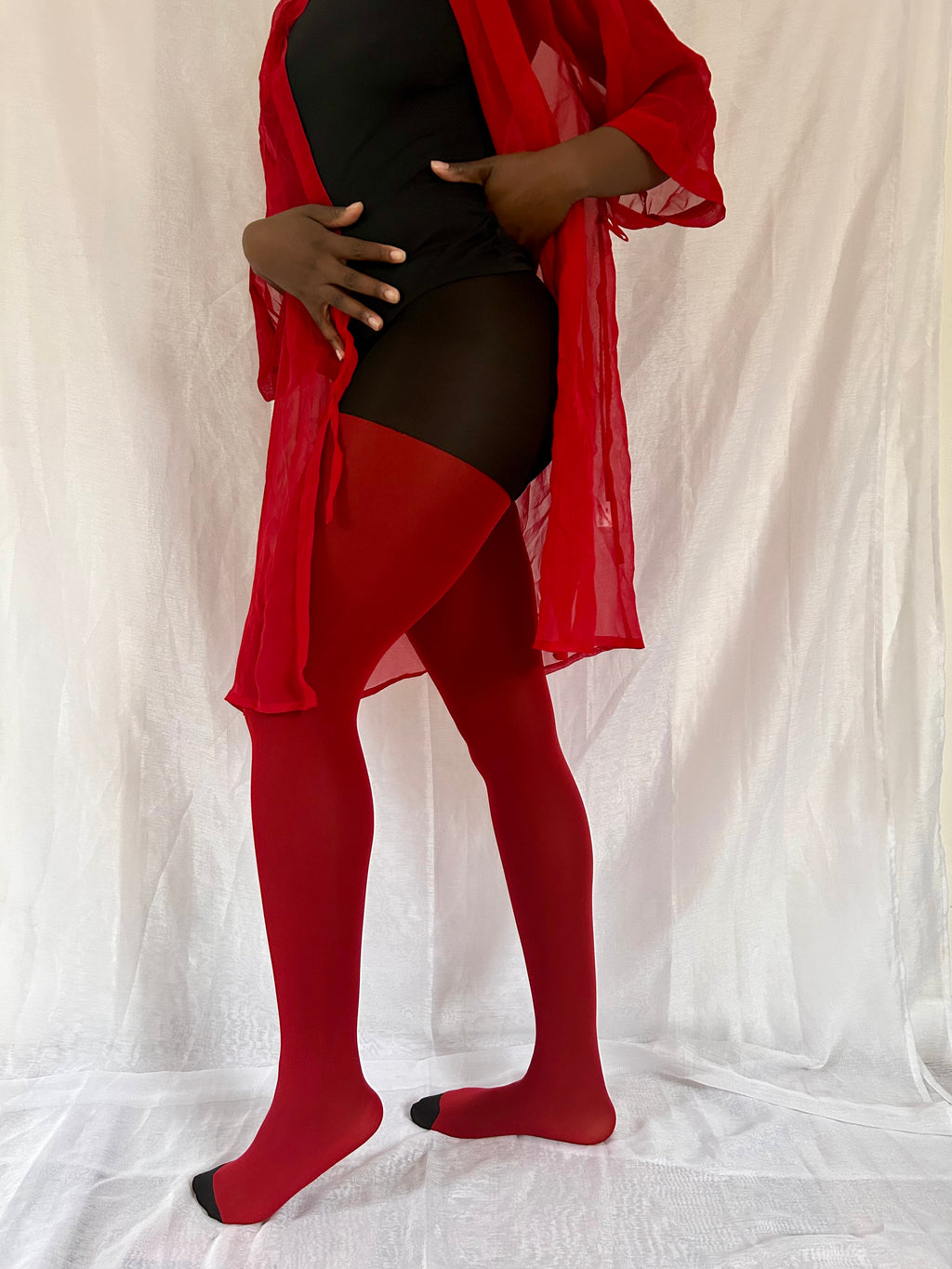 Mary – Collant Rouge Audacieux 50 DEN