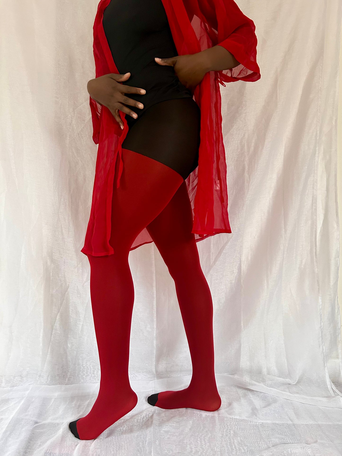 Mary Collant Rouge 50DEN  Style audacieux & chic | Élégance parisienne