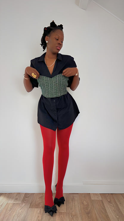 Mary Collant Rouge 50DEN  Style audacieux & chic | Élégance parisienne